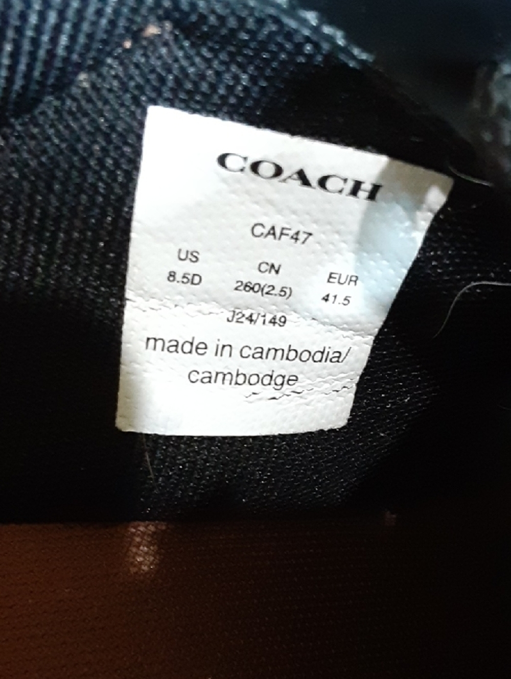 Coach Men's Clip Court Leather Suede Low Top Sneakers Saddle Brown Black 8.5D - Picture 13 of 13